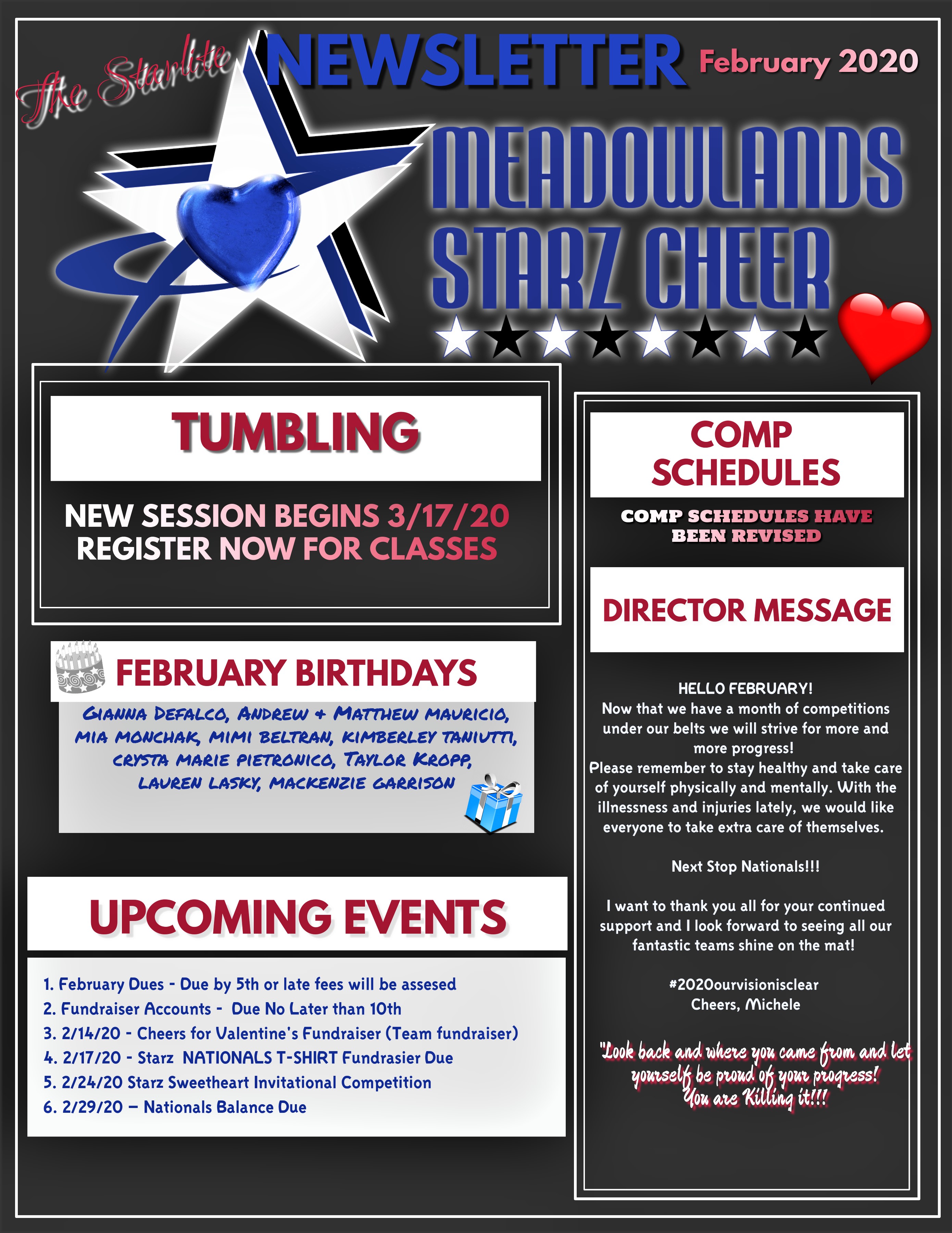 Meadowlands Starz Cheer Newsletter