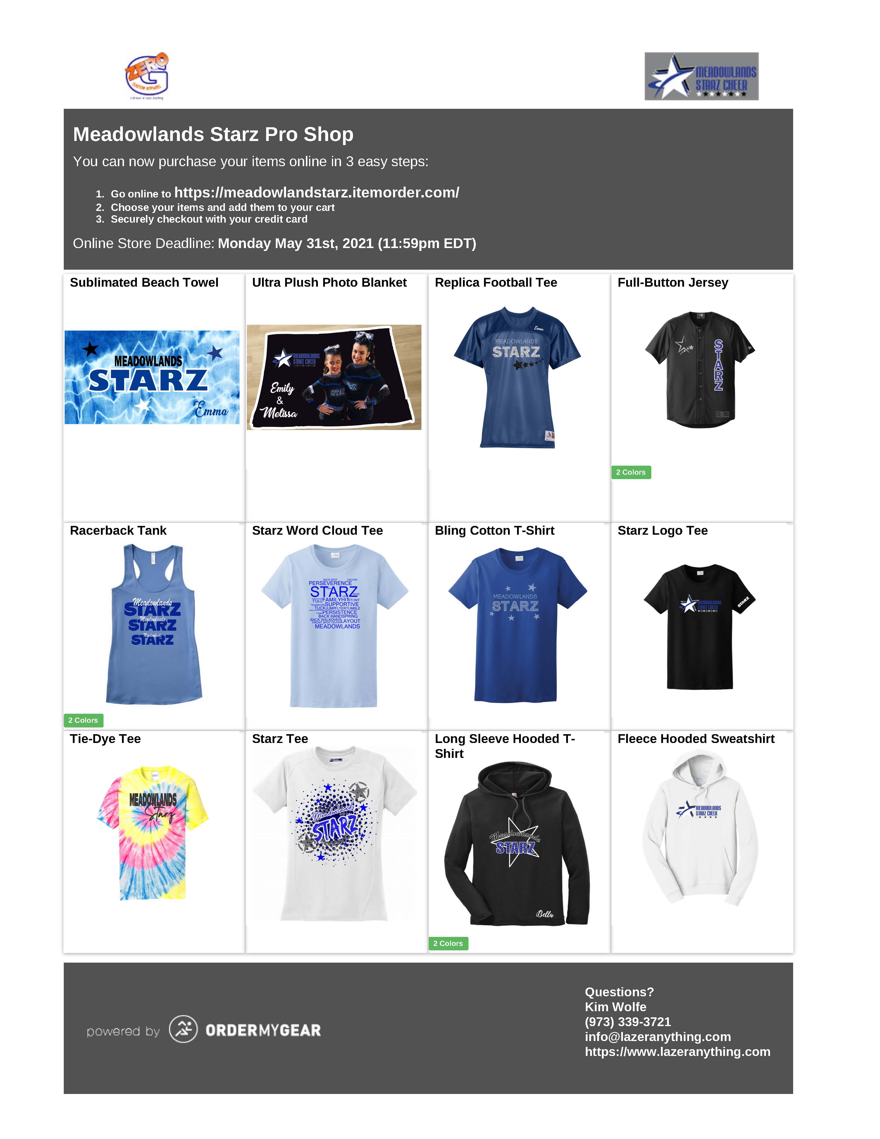 Meadlowlands Starz Cheer PRO SHOP