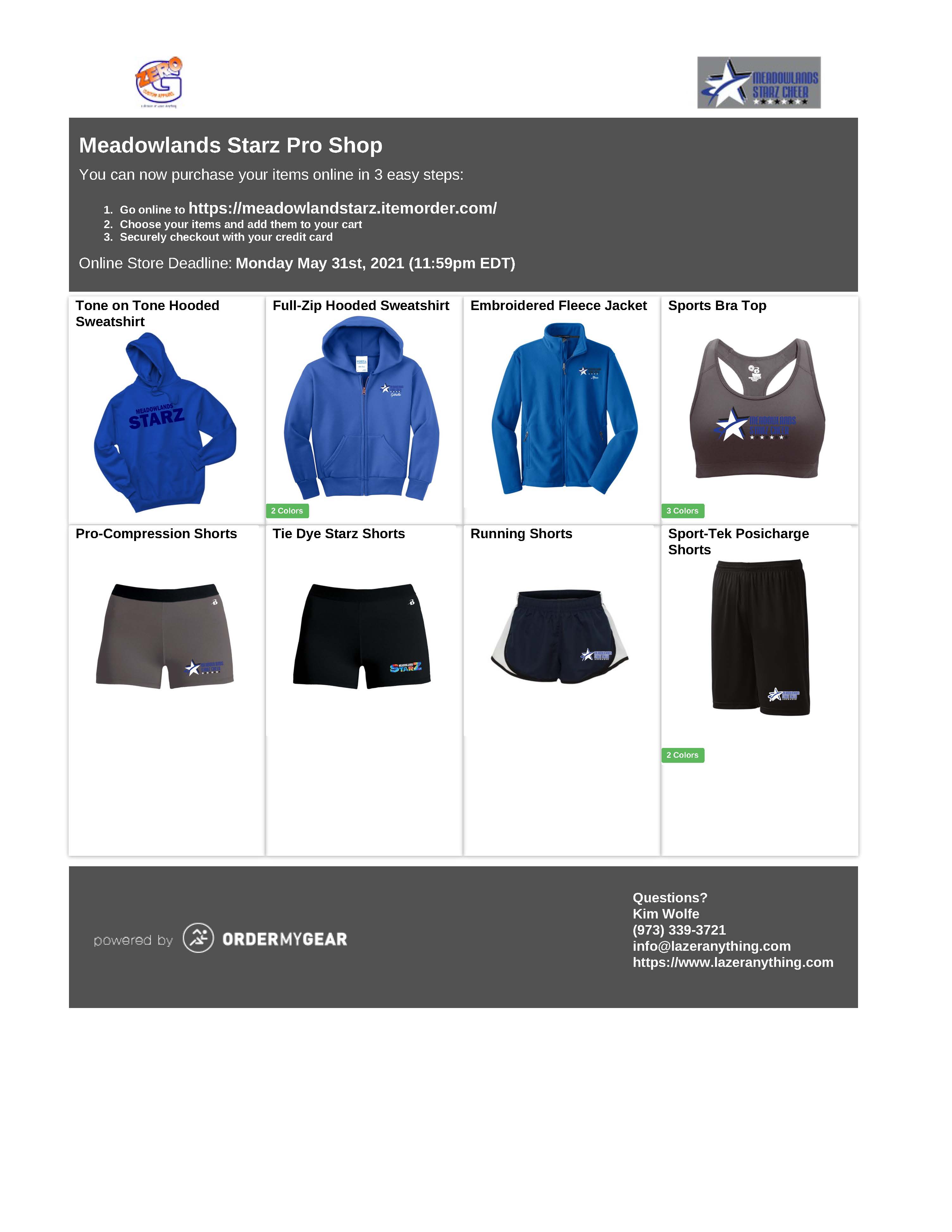 Meadlowlands Starz Cheer PRO SHOP