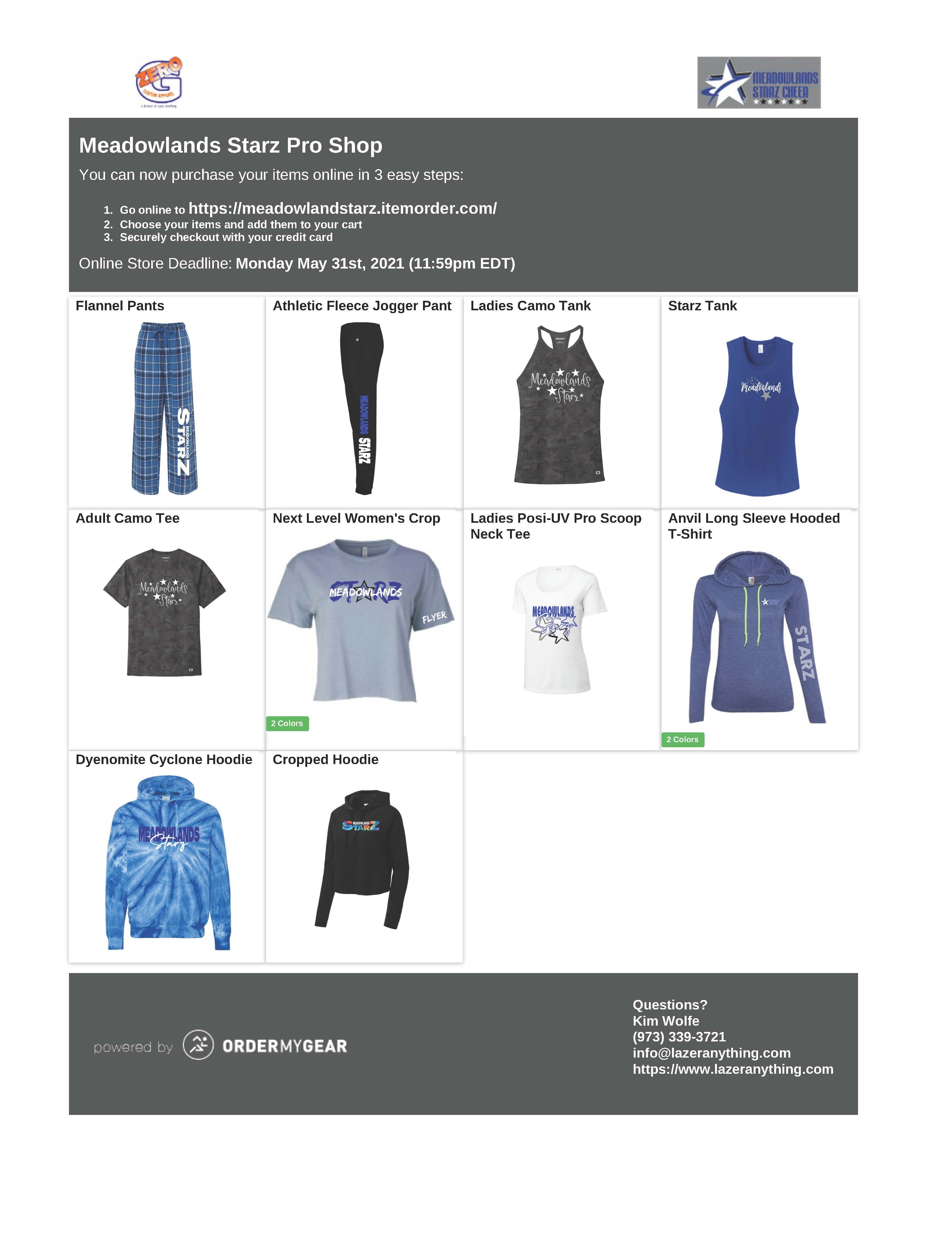 Meadlowlands Starz Cheer PRO SHOP